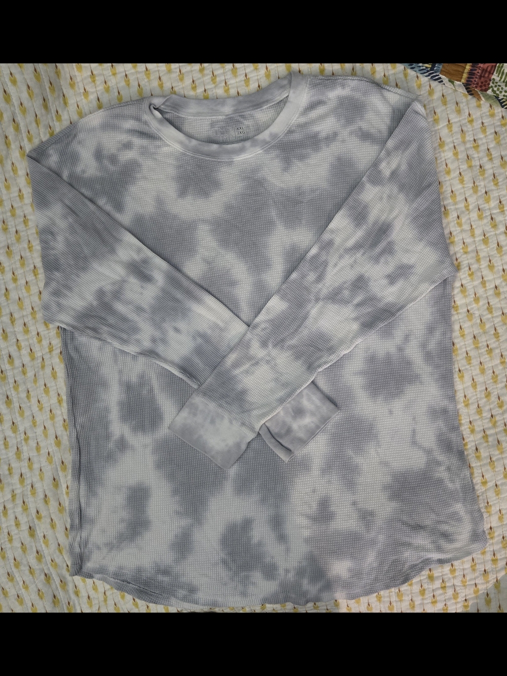 Time and Tru Light Gray Waffle Knit Thermal Shirt XXL
